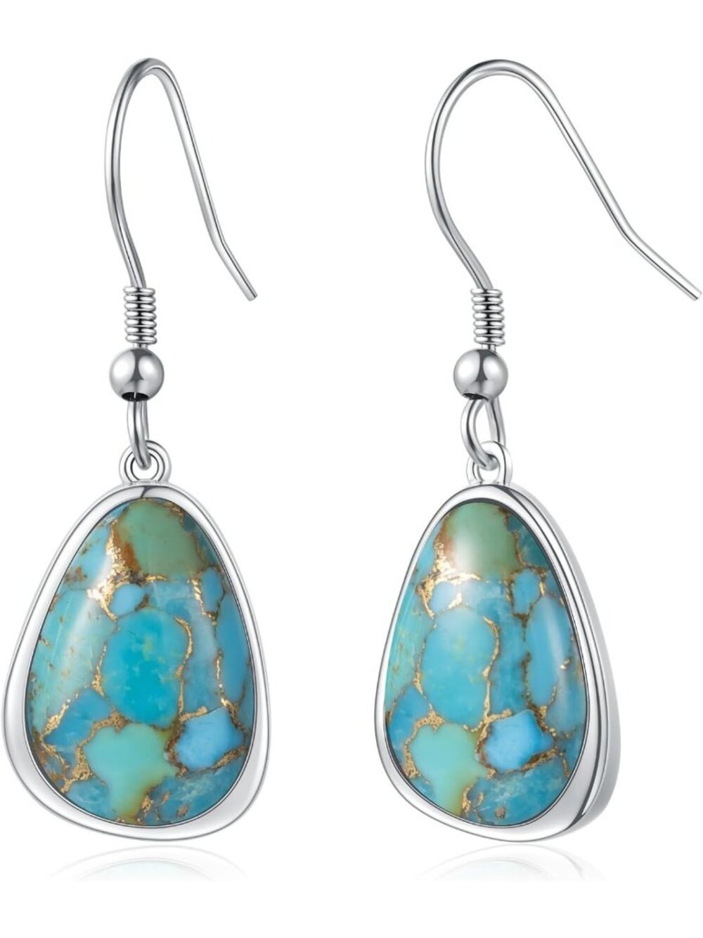 Stylish Turquoise Earrings for Women | Sterling Silver Clasp | Boho Chic Jewelry